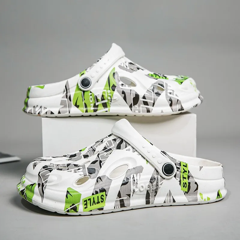 Men'S Shoes With Velcro - รองเท้าแตะผู้ชายไซส์ใหญ่รุ่นใหม่ สำหรับฤดูร้อน พื้นหนา กันลื่น เหมาะสำหรับใส่ชายหาด รองเท้าลำลองแบบสวม