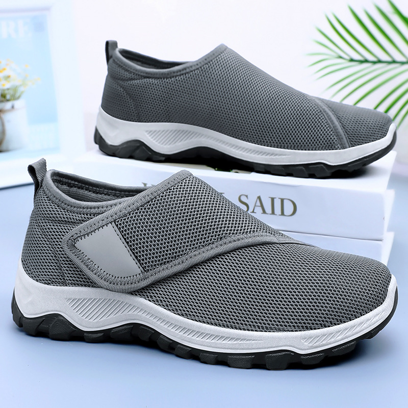 Men'S Shoes With Velcro - 2026 ฤดูร้อนใหม่รองเท้าตาข่ายผู้ชายแฟชั่นระบายอากาศได้ดีรองเท้าลำลองรองเท้ากีฬาเวลโครเหมาะสำหรับการเดิน