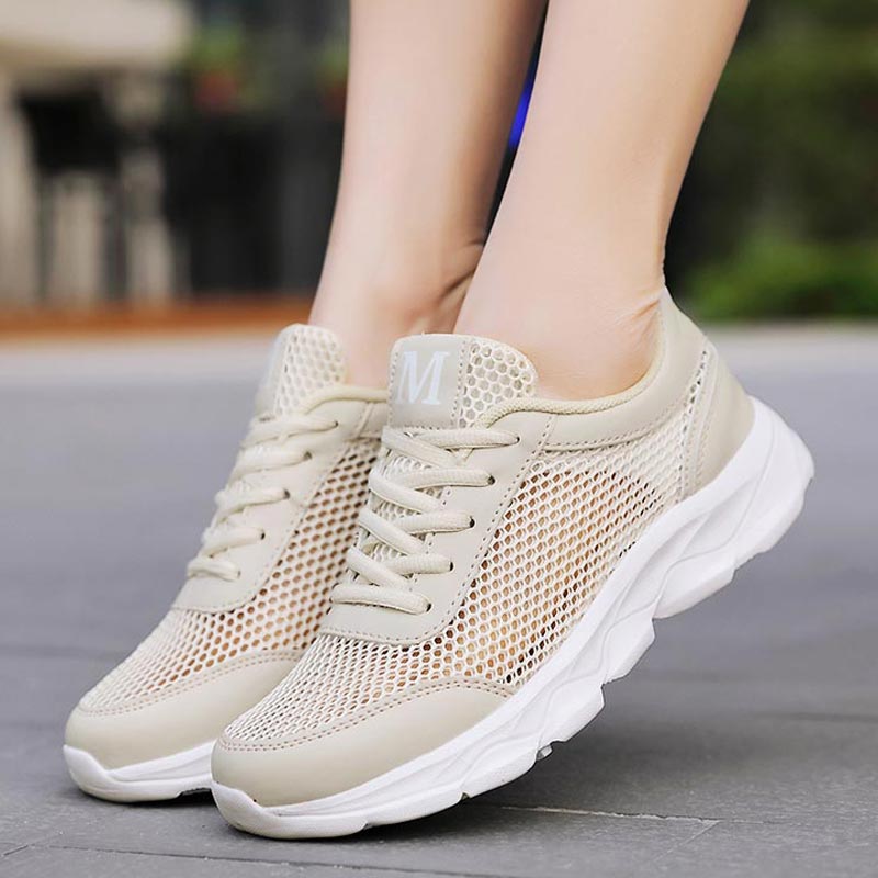 Men Shoes Online Shopping - ฤดูร้อน Breathable รองเท้าผ้าใบผู้หญิงตาข่ายผู้หญิงกีฬารองเท้าน้ําหนักเบารองเท้าผู้หญิง T ใหม่ 2019