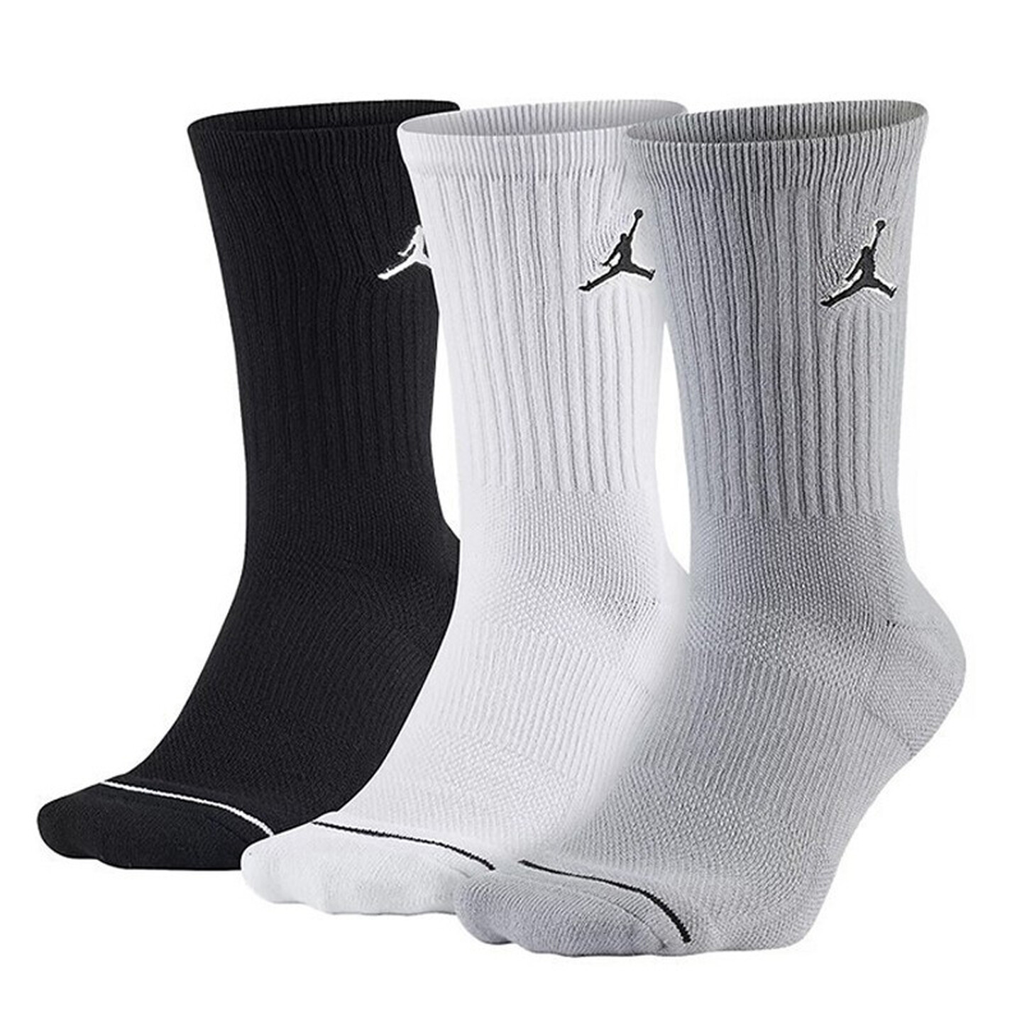 Men Shoes Jordan - ถุงเท้าไนกี้ (NIKE) 3 คู่สำหรับผู้ชายและผู้หญิง: ถุงเท้าลำลองระบายอากาศได้ดีสำหรับการฝึกซ้อมแอร์จอร์แดน, ถุงเท้ากีฬาแบบยาวถึงน่อง