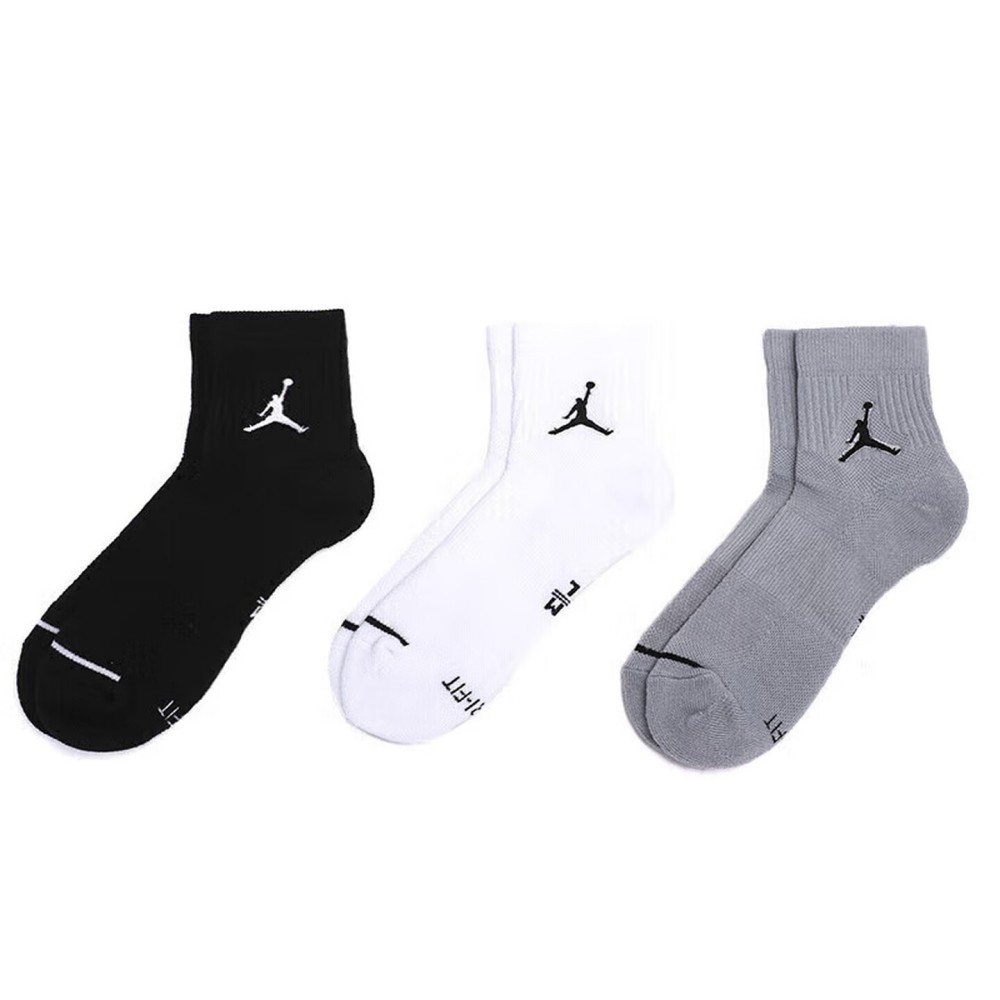 Men Shoes Jordan - ไนกี้แอร์จอร์แดนถุงเท้ากีฬาแบบสูงถึงเข่าสำหรับผู้ชายและผู้หญิง แพ็ค 3 คู่ ถุงเท้าบาสเก็ตบอลที่สวมใส่สบายและระบายอากาศได้ดี SX5544-017