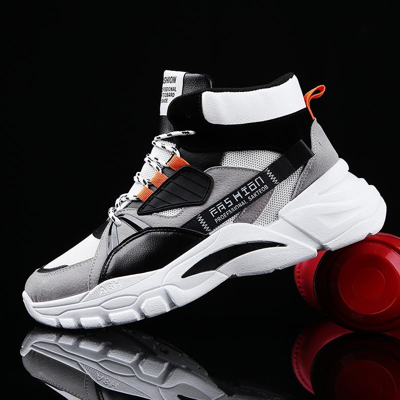 Men Shoes Eu To Us - Hightopฤดูร้อนผู้ชายกีฬารองเท้าMan Runningรองเท้าผู้ชายกีฬารองเท้าผู้ชายTop Topรองเท้าผ้าใบบุรุษรองเท้าเทนนิสเดินสีเทาD-421