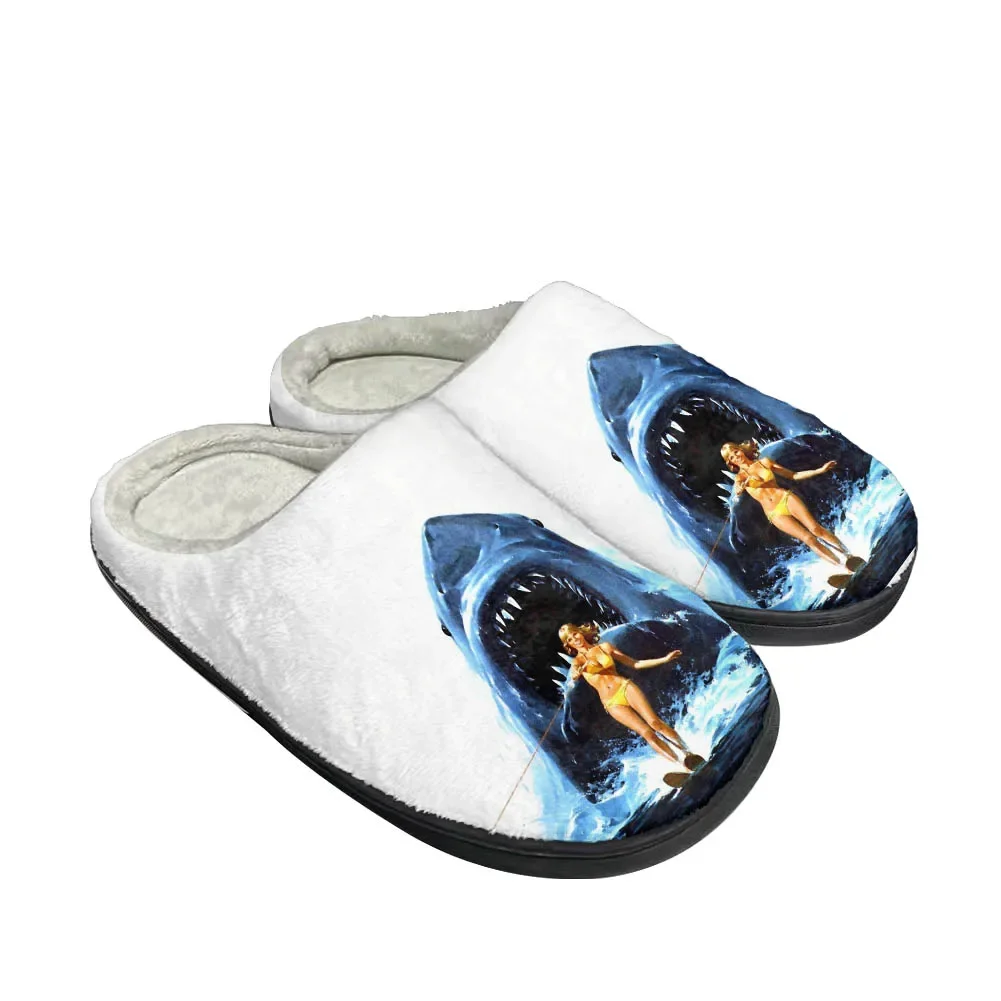 Men'S Shoes In Fashion - รองเท้าแตะผ้าฝ้ายแฟชั่นเท่ๆ ลายหนังภาพยนตร์ Jaws แบบปรับแต่งได้สำหรับผู้ชายและผู้หญิง รองเท้าแตะนุ่มสบาย ใส่สบาย