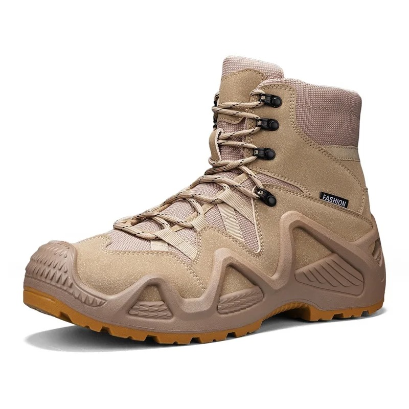 Hiking Boot Waterproof - รองเท้าบูทผู้ชายแบบผูกเชือก ยี่ห้อดัง รองเท้าเดินป่าข้อสั้น รองเท้าทำงานในทะเลทราย กันน้ำ ไซส์ใหญ่