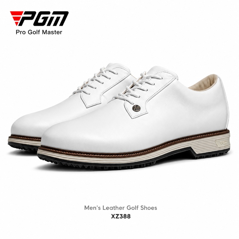 Men Shoes Eu To Us - PGM รองเท้ากอล์ฟหนังวัวสำหรับผู้ชายแบบไม่มีปุ่มกันลื่นแบบผูกเชือกคลาสสิกสไตล์อ็อกซ์ฟอร์ดรองเท้าเสริมส้น EU 39-45 XZ388
