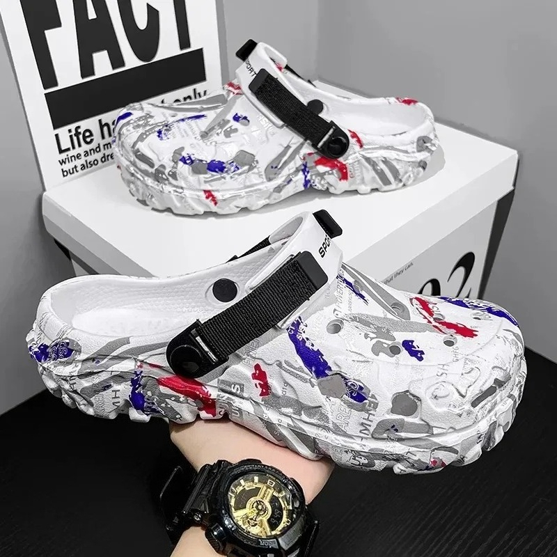 Men'S Shoes With Velcro - รองเท้าแตะแบบสวม 1 คู่ ไซส์ใหญ่ 48 49