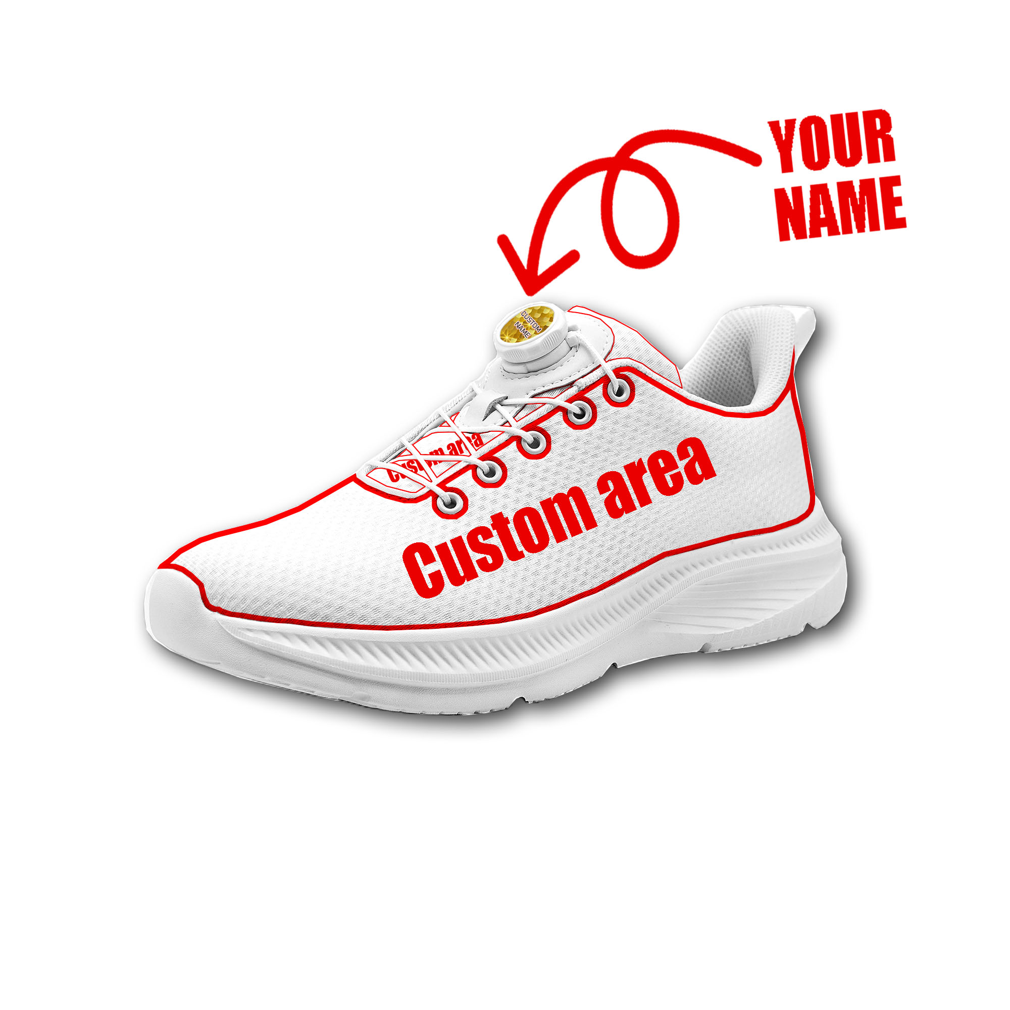 Men Shoes Name - รองเท้าเดินแบบกำหนดเองสำหรับผู้ชายและผู้หญิง ปุ่มหมุนแบบไม่มีเชือกผูก ดีไซน์รองเท้าพร้อมรูปภาพ โลโก้ ชื่อ รองเท้าผ้าใบน้ำหนักเบาสำหรับทุกเพศ