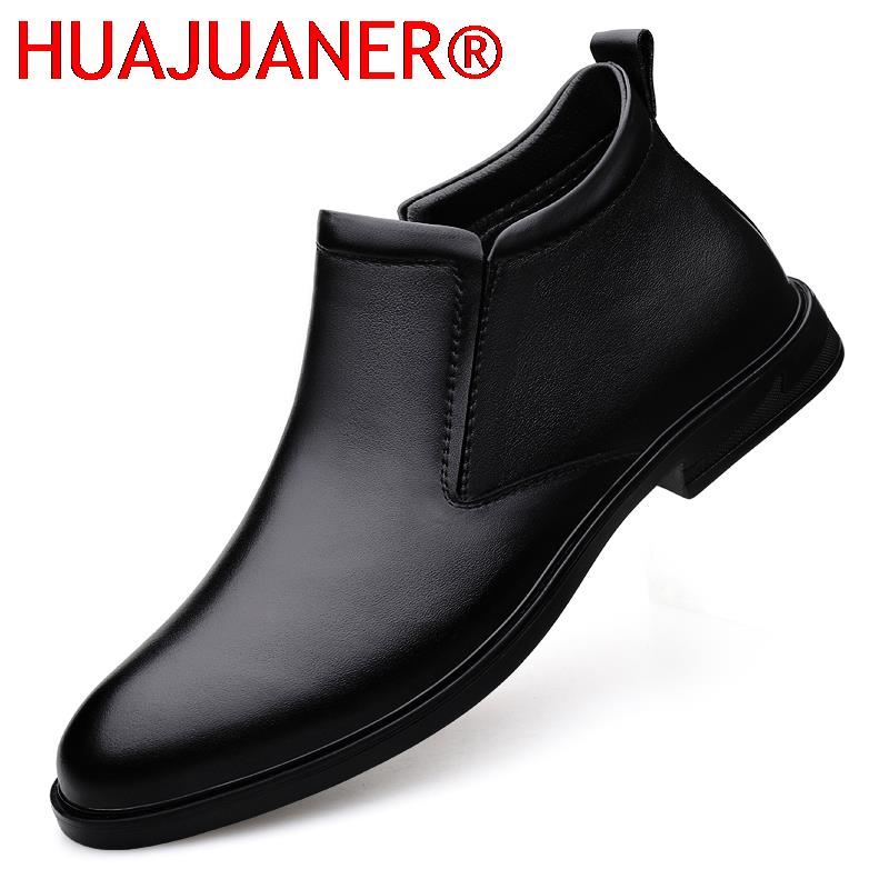 Men Shoes Brand - รองเท้าเชลซีสีดําผู้ชายสั้นรองเท้าหนังแท้ฤดูใบไม้ผลิฤดูใบไม้ร่วงชุดลําลองรองเท้าแบรนด์หรูผู้ชายรองเท้าบู๊ตหิมะ