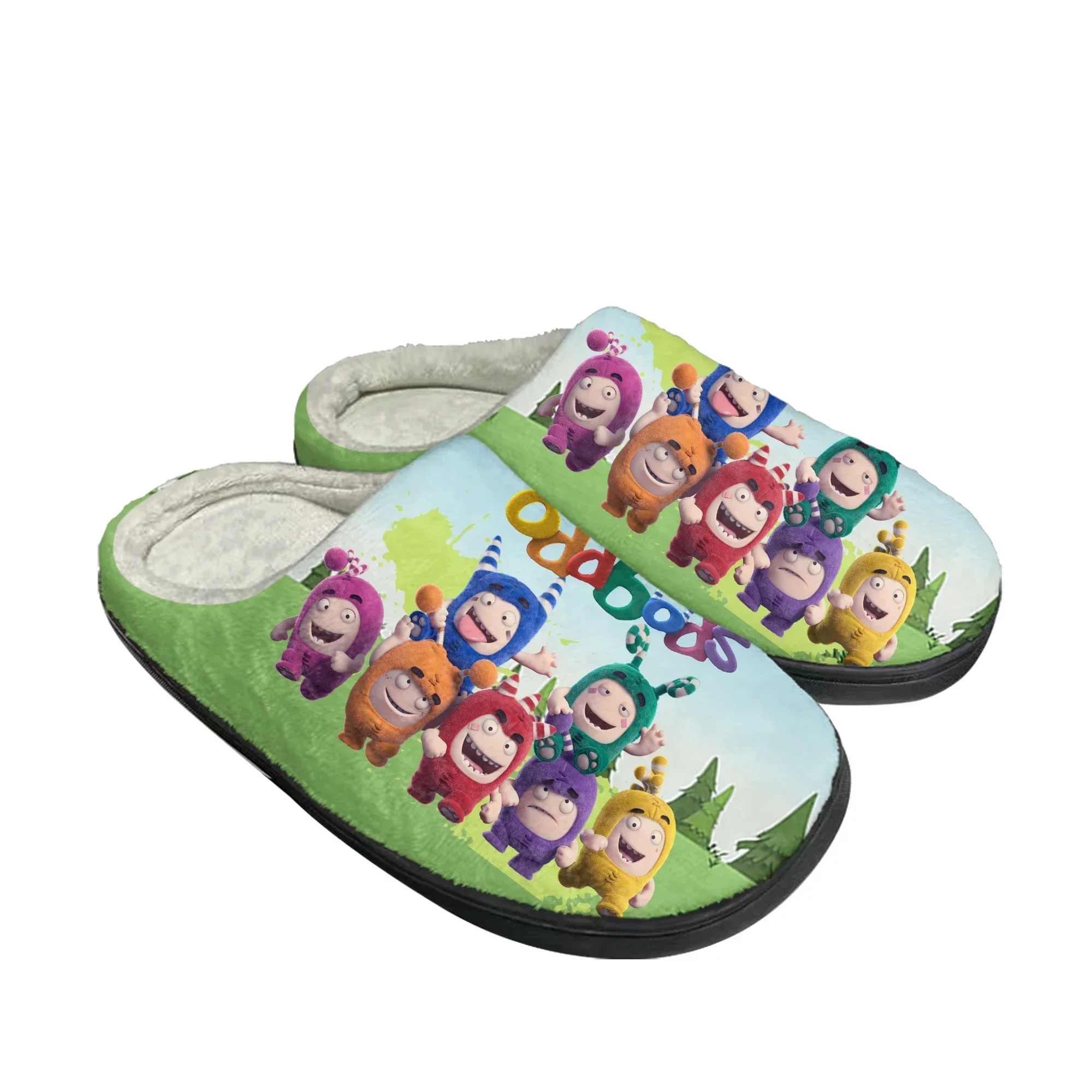 Men Shoes Singapore - รองเท้าแตะผ้าฝ้าย Oddbods สำหรับผู้ชายและผู้หญิง รองเท้าแตะในห้องนอนแบบนุ่มสบาย ช่วยรักษาความอบอุ่น รองเท้าแตะในบ้านลายอนิเมะสั่งทำพิเศษจากสิงคโปร์
