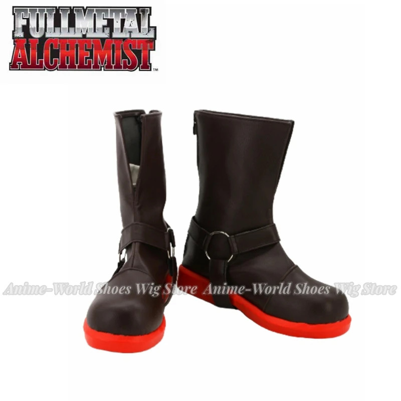 Men Shoes Eu To Us - นักเล่นแร่แปรธาตุฟูลเมทัล เอ็ดเวิร์ด เอลริคผู้ชายหนังเทียมรองเท้ารองเท้าอะนิเมะ EU US ขนาดคอสเพลย์วิกผม