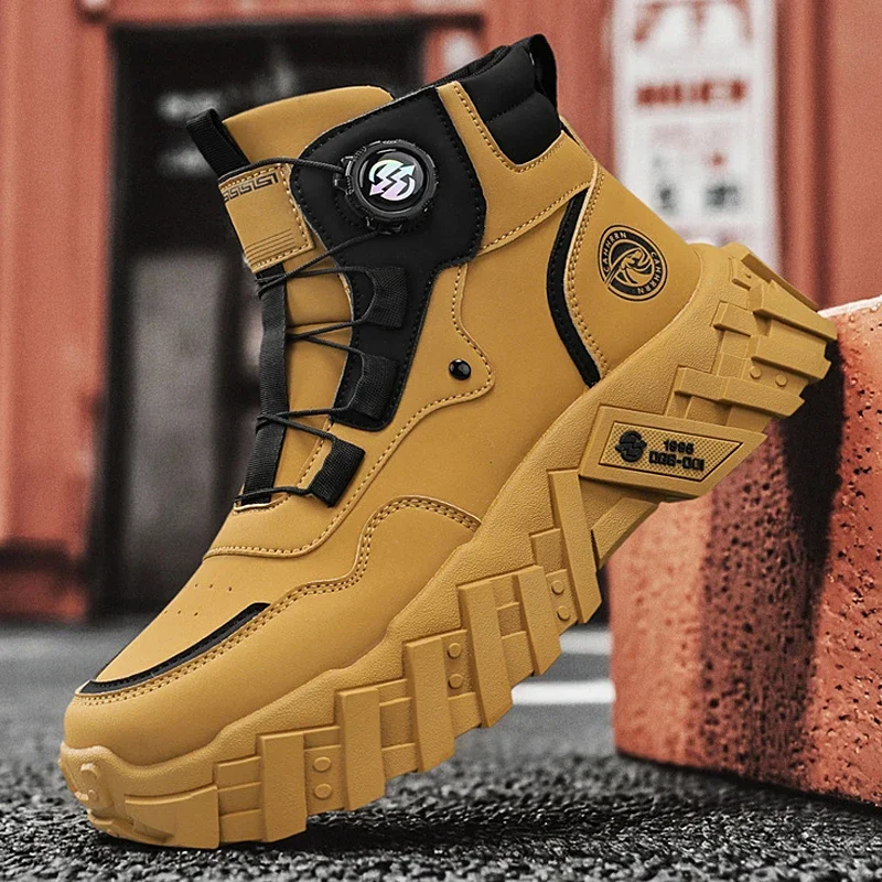 Hiking Boot Waterproof - รองเท้าเดินป่าผู้ชาย รองเท้าบูทแบบทหาร พร้อมสายรัดสำหรับฝึกซ้อม กันน้ำ ระบายอากาศ รองเท้ามอเตอร์ไซค์