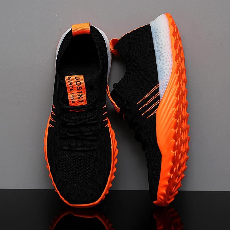 Men'S Shoes Good For Flat Feet - Plusขนาดน้ำหนักเบาAir Mesh Menกีฬารองเท้าผู้หญิงรองเท้าผ้าใบManสีส้มสีดำBreathableรองเท้าผู้ชายกีฬาgym D-436