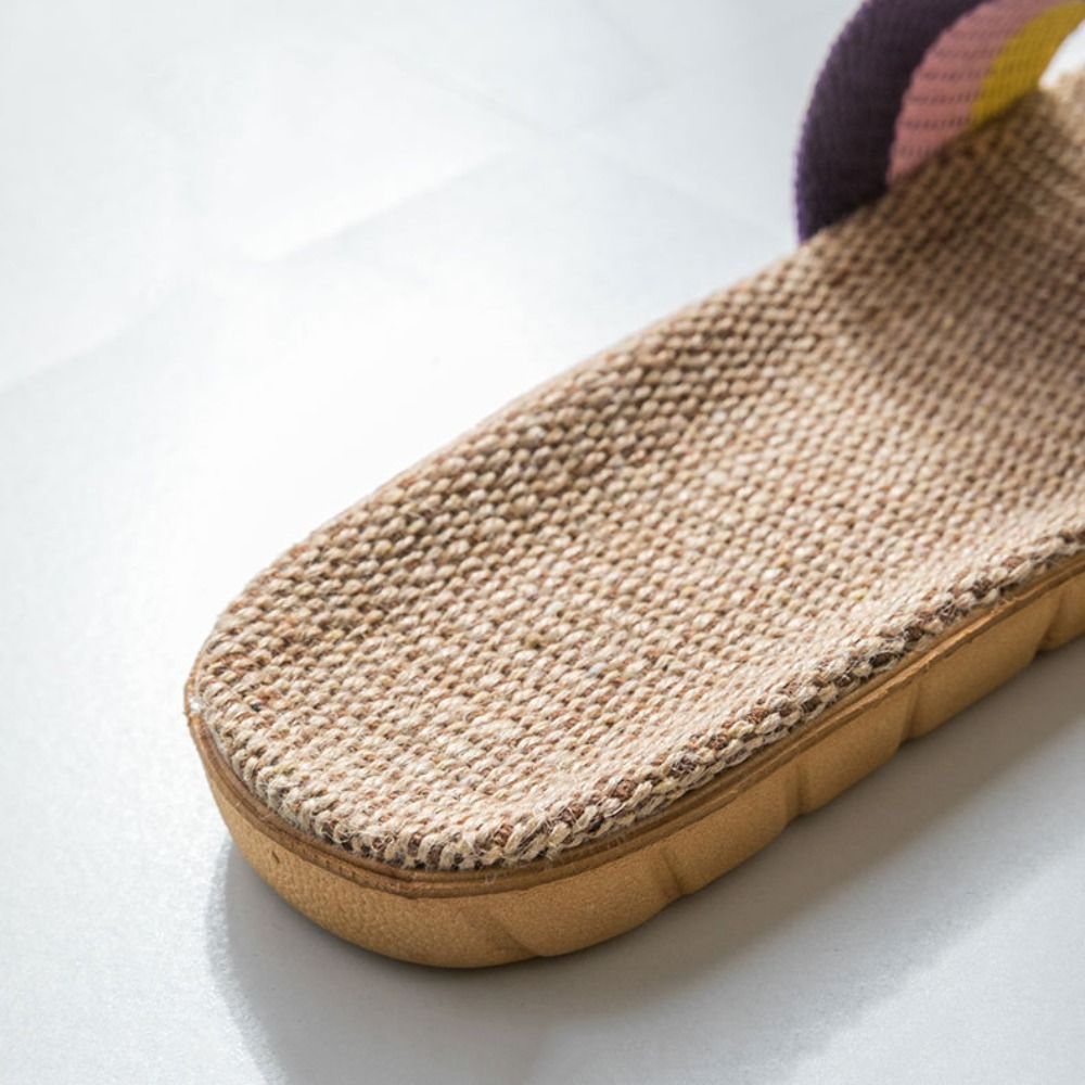 Men'S Shoes In Fashion - รองเท้าแตะสไตล์ชาติพันธุ์ผ้าลินินแบบไขว้ รองเท้าสไลด์ผ้าแฟล็กซ์นุ่ม รองเท้ากันลื่น รองเท้าแตะสำหรับผู้หญิงผู้ชายใส่ในบ้าน