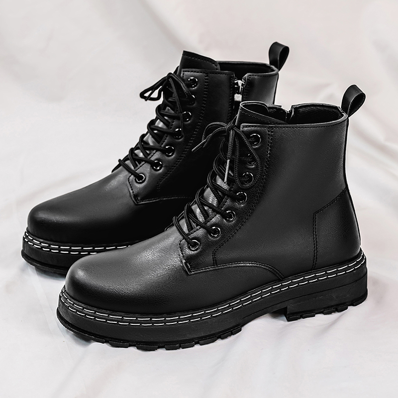 รองเท้าบูทหนังแก้วสีดำสำหรับผู - Men'S Shoes Dq บทวิจารณ์และราคา