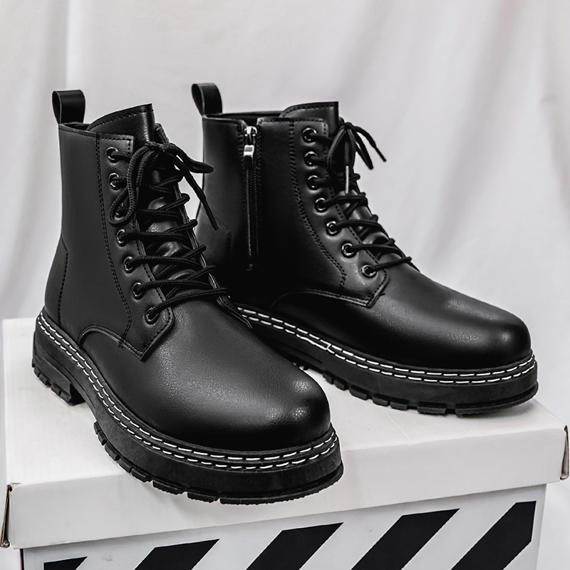 รองเท้าบูทหนังแก้วสีดำสำหรับผู - Men'S Shoes Dq บทวิจารณ์และราคา