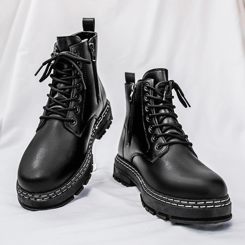 รองเท้าบูทหนังแก้วสีดำสำหรับผู - Men'S Shoes Dq บทวิจารณ์และราคา