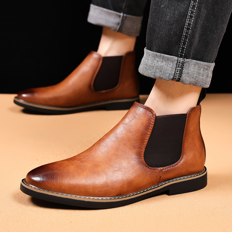 รองเท้าบูทเชลซีสไตล์อังกฤษสำหร - Men Shoes Xxl บทวิจารณ์และราคา