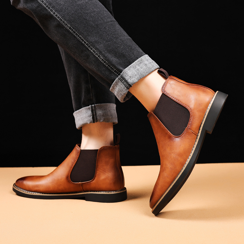รองเท้าบูทเชลซีสไตล์อังกฤษสำหร - Men Shoes Xxl บทวิจารณ์และราคา