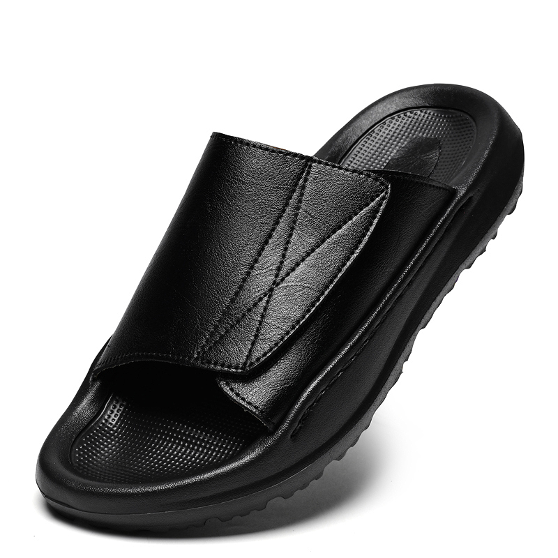 รองเท้าแตะหนังแบบสวมสำหรับผู้ช - Men'S Shoes With Velcro บทวิจารณ์และราคา