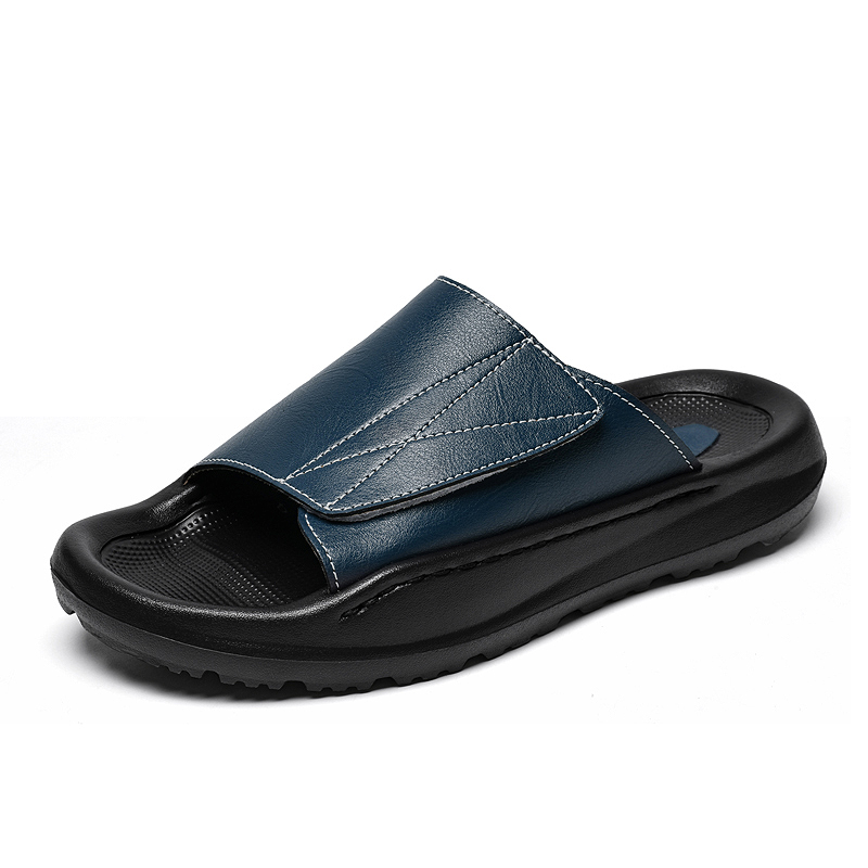 รองเท้าแตะหนังแบบสวมสำหรับผู้ช - Men'S Shoes With Velcro บทวิจารณ์และราคา