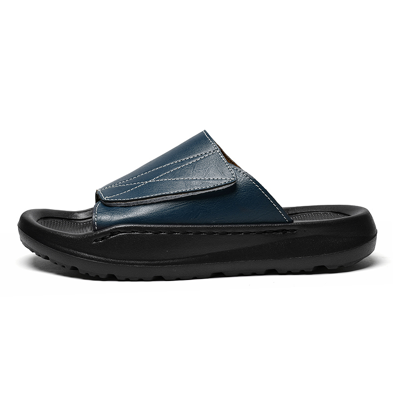 รองเท้าแตะหนังแบบสวมสำหรับผู้ช - Men'S Shoes With Velcro บทวิจารณ์และราคา