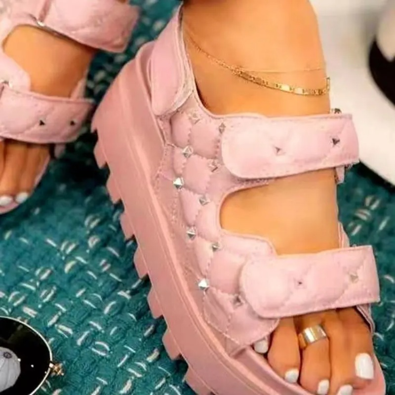 รองเท้าแตะพื้นรองเท้าหนาสำหรับ - Velcro Strap Sandal บทวิจารณ์และราคา