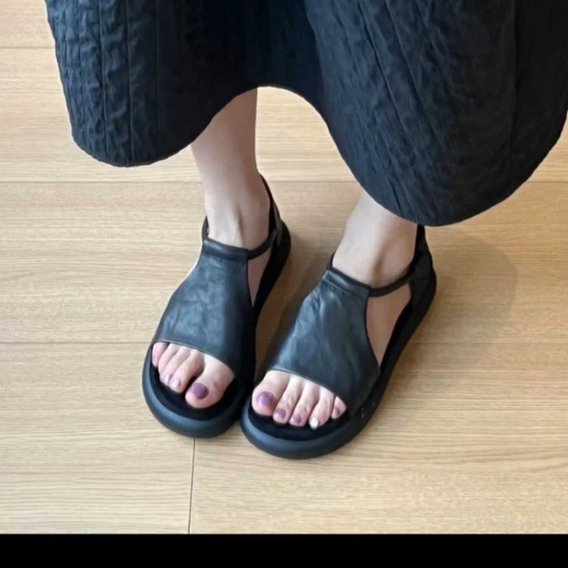 รองเท้าแตะหนังแท้แฟชั่นสุดหรูส - Velcro Strap Sandal บทวิจารณ์และราคา