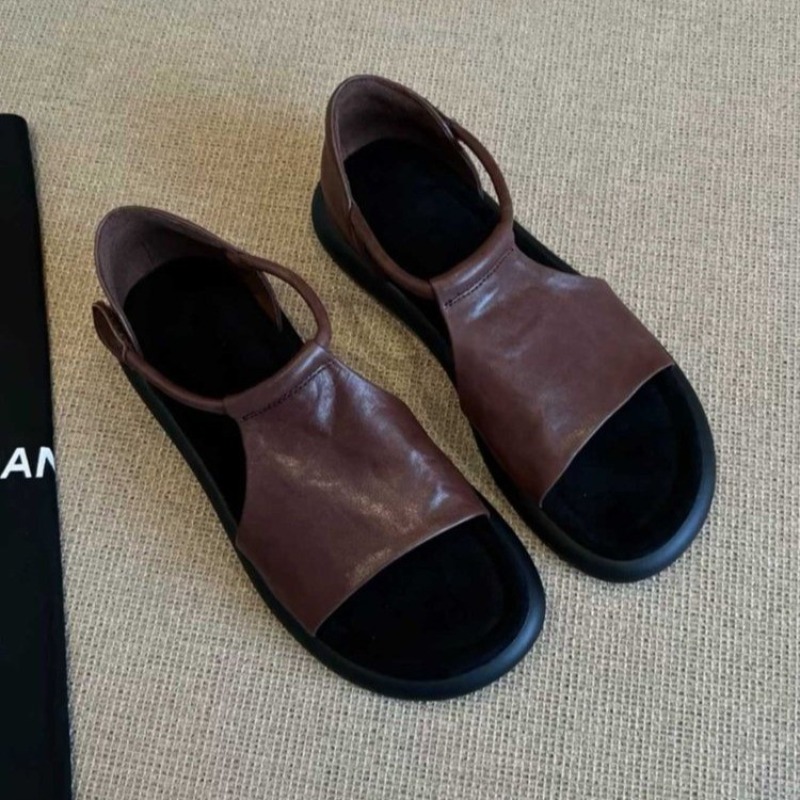รองเท้าแตะหนังแท้แฟชั่นสุดหรูส - Velcro Strap Sandal บทวิจารณ์และราคา