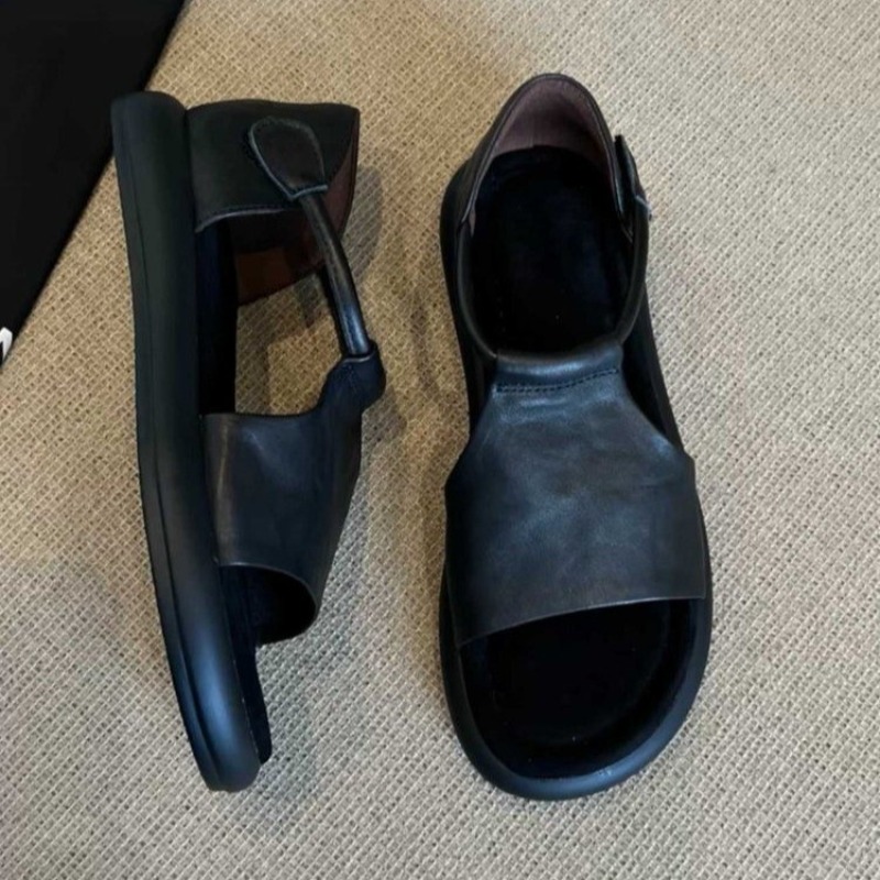 รองเท้าแตะหนังแท้แฟชั่นสุดหรูส - Velcro Strap Sandal บทวิจารณ์และราคา