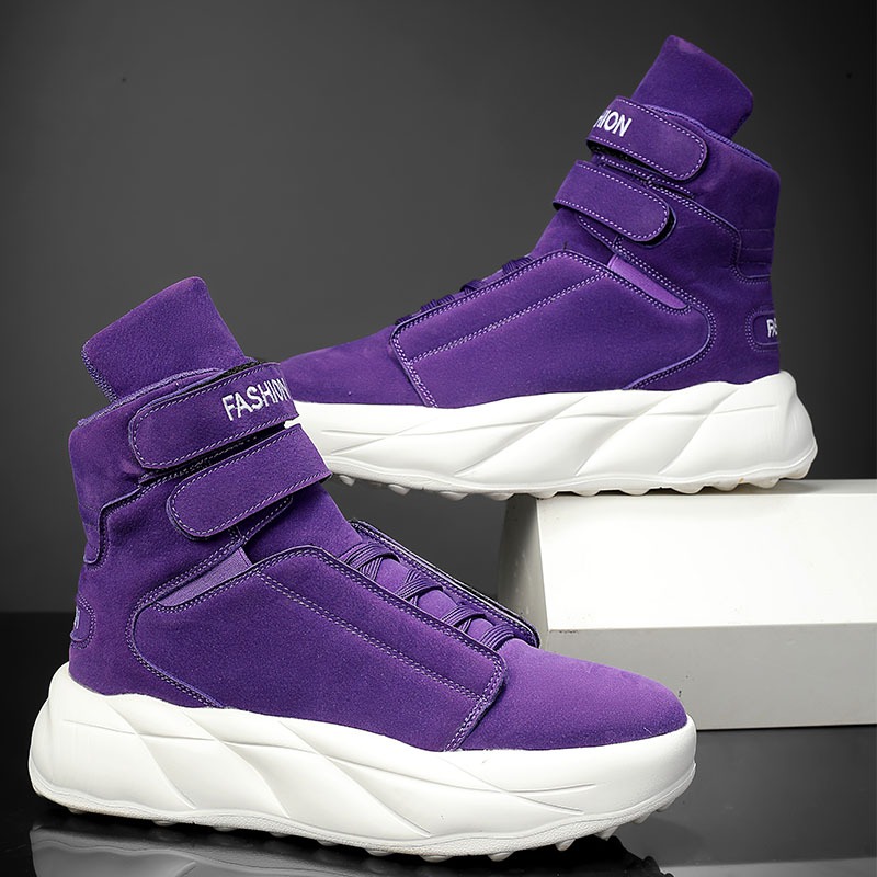 2026 สีม่วงรองเท้าผ้าใบผู้ชายเ - Men'S Shoes With Velcro บทวิจารณ์และราคา