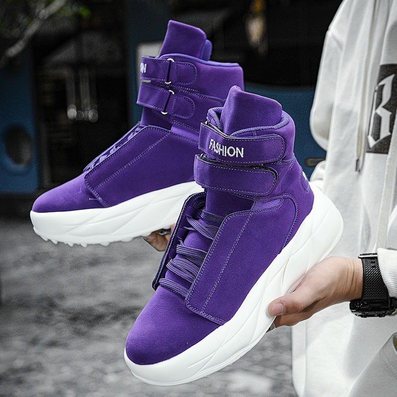 2026 สีม่วงรองเท้าผ้าใบผู้ชายเ - Men'S Shoes With Velcro บทวิจารณ์และราคา