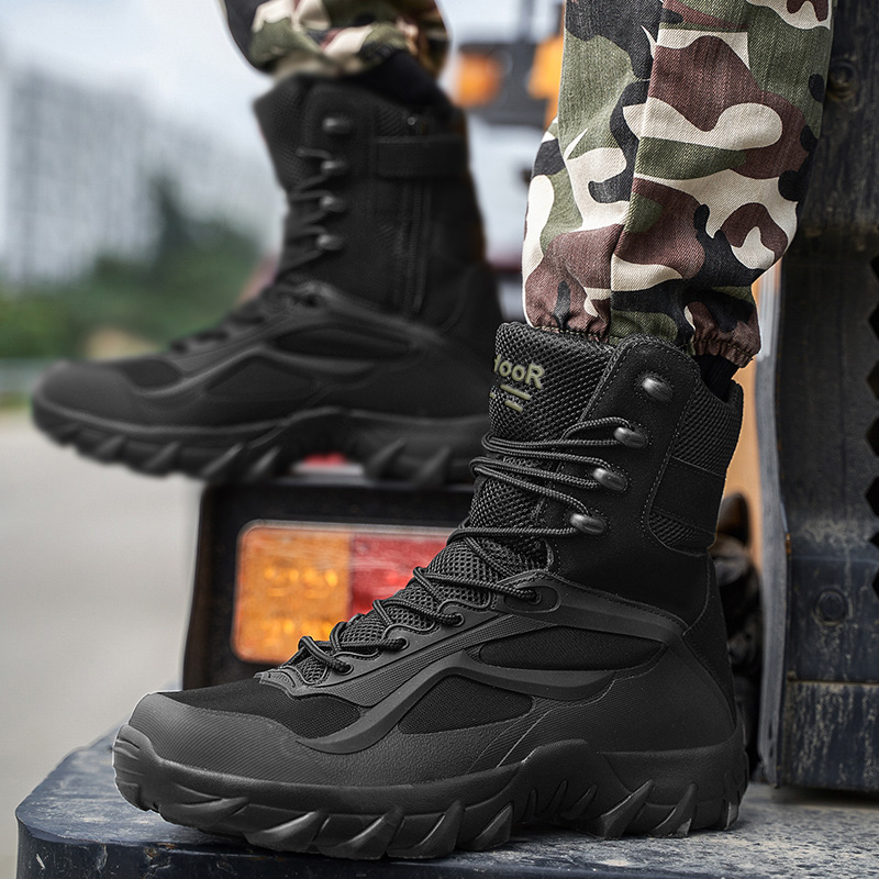 รองเท้าผู้ชายรองเท้าบู๊ตยุทธวิ - Men'S Shoes Dq บทวิจารณ์และราคา