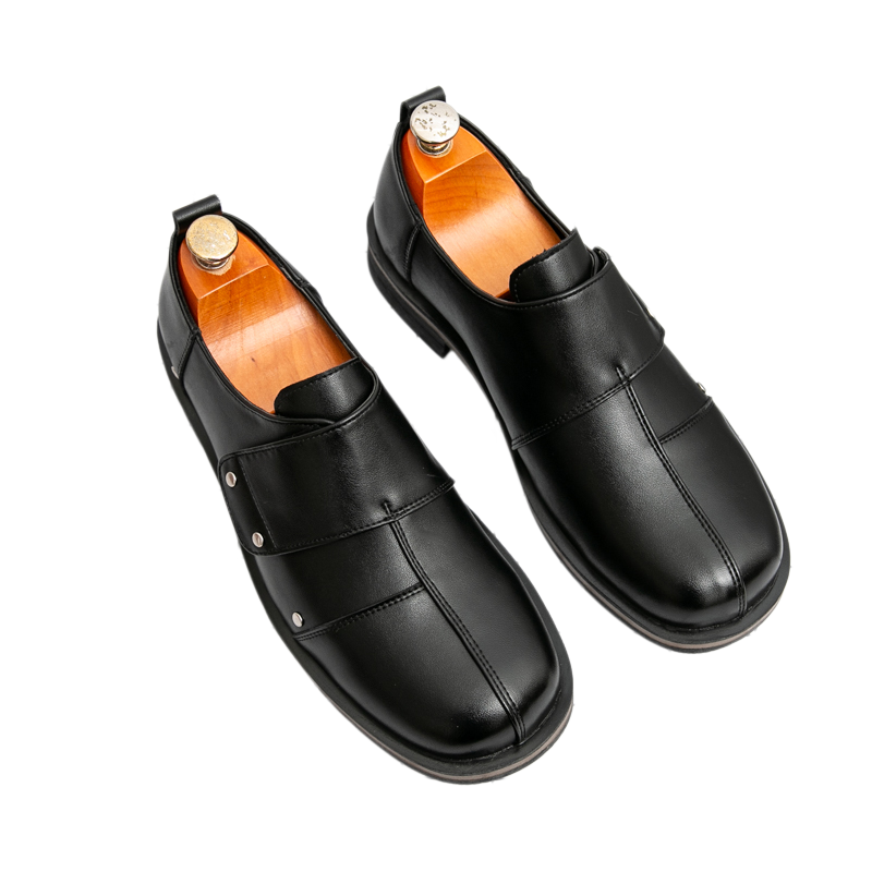 รองเท้าหนังผู้ชายสไตล์ธุรกิจ ส - Men'S Shoes With Velcro บทวิจารณ์และราคา