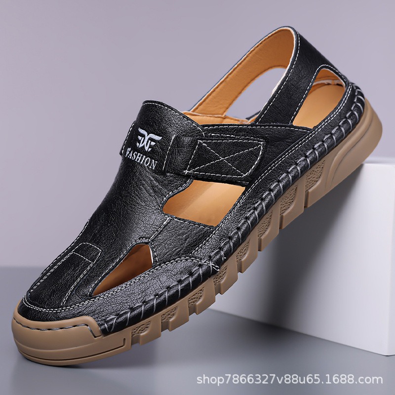 รองเท้าแตะรัดส้นผู้ชายแบบเจาะร - Men'S Shoes With Velcro บทวิจารณ์และราคา