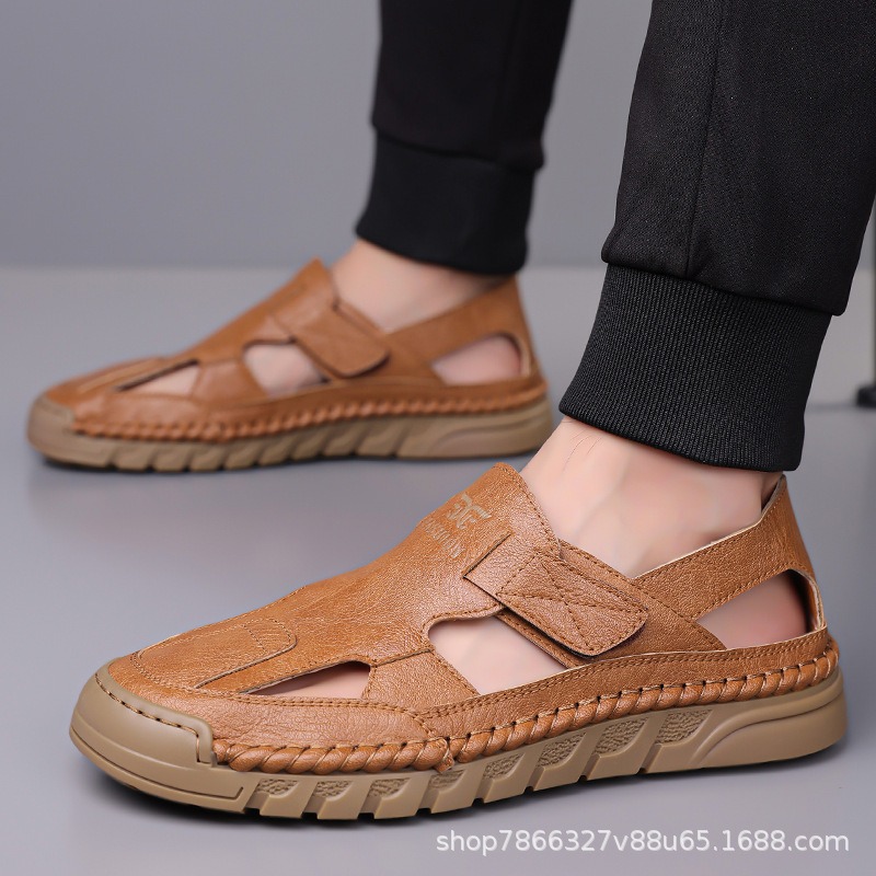 รองเท้าแตะรัดส้นผู้ชายแบบเจาะร - Men'S Shoes With Velcro บทวิจารณ์และราคา