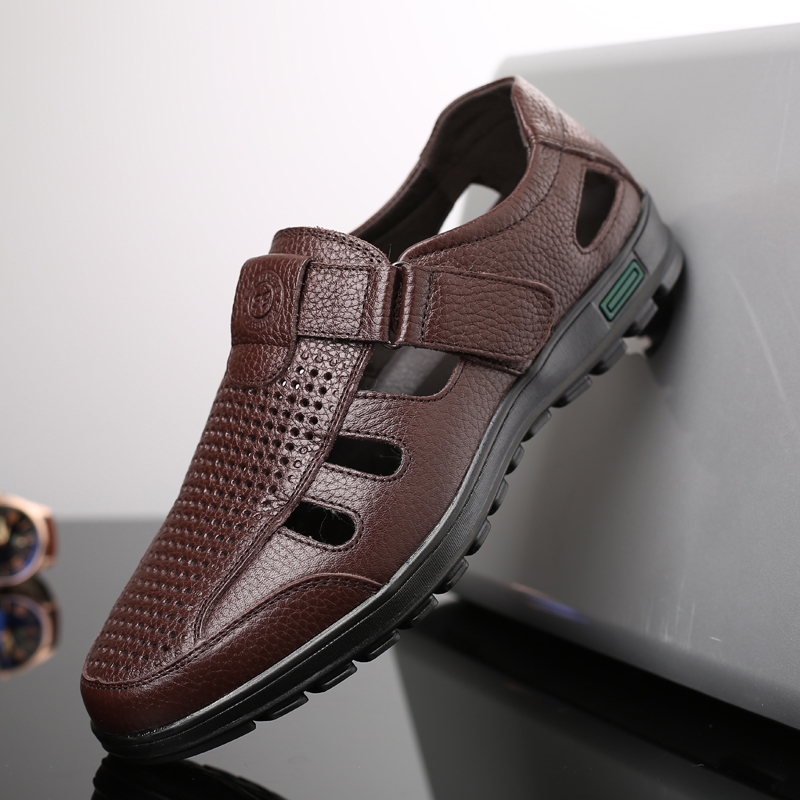 รองเท้าแตะหนังแท้สำหรับผู้ชาย  - Men Shoes Eu To Us บทวิจารณ์และราคา