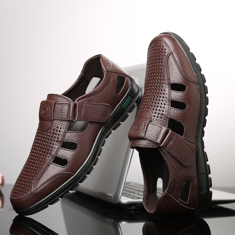 รองเท้าแตะหนังแท้สำหรับผู้ชาย  - Men Shoes Eu To Us บทวิจารณ์และราคา