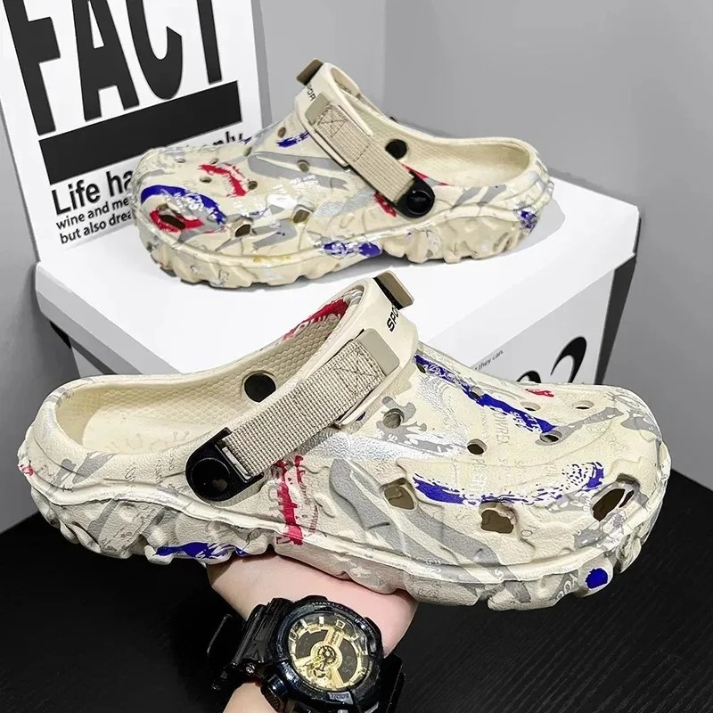 รองเท้าแตะแบบสวม 1 คู่ ไซส์ใหญ - Men'S Shoes With Velcro บทวิจารณ์และราคา