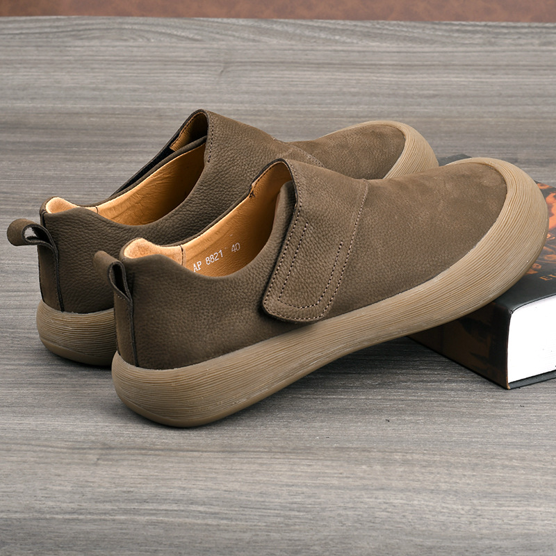 รองเท้าโลฟเฟอร์ลำลองแบบสวมสำหร - Men'S Shoes With Velcro บทวิจารณ์และราคา